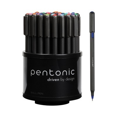 Pentonic Medium Point Ballpoint Pens with Desktop Caddy, 10 Assorted ...