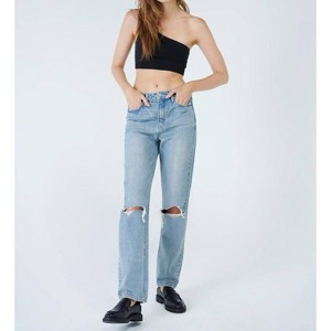 Women's WILLA Super High Rise Mom Fit Straight Leg Jean - Unpublished - 1 of 4