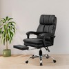 Office Chair, Leather Desk Chair with Foot Rest, PU Home Computer Desk Chairs , High-Back Executive Chair, Gaming Chair for Home, 360° Swivel - 3 of 4