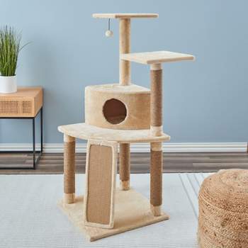Two by Two Cleveland - Beige Scratching Post Cat Furniture - 22 in. Tall