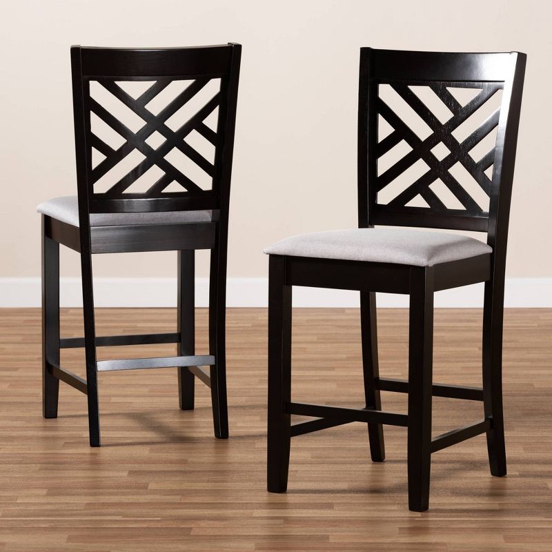 Set of 2 Caron Finished Wood Counter Height Pub Chairs - Baxton Studio, 4 of 9
