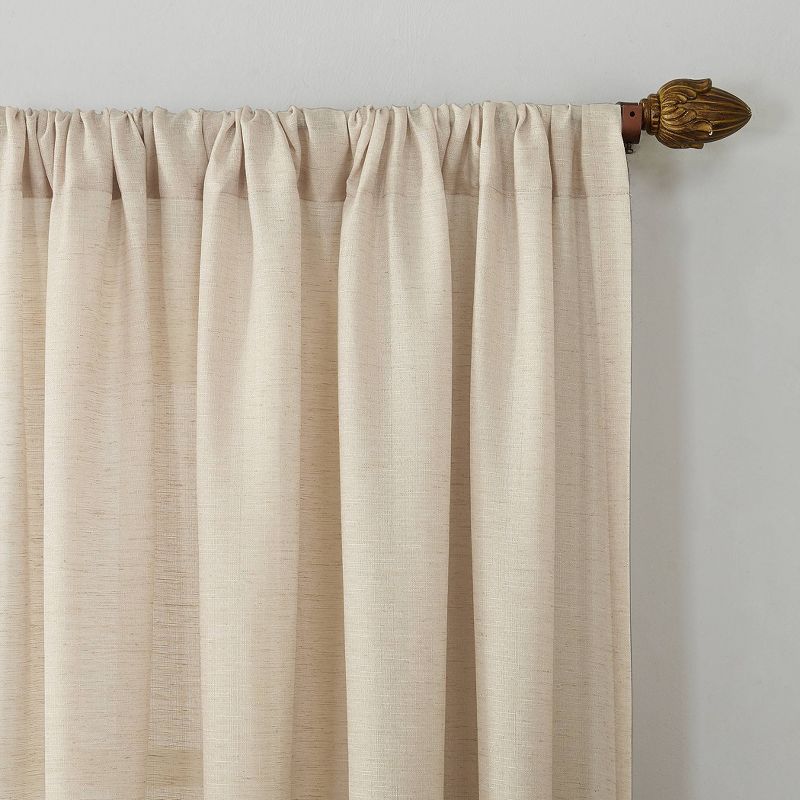 No. 918 Light Filtering Semi-Sheer Amalfi Linen Blend Textured Rod Pocket Curtain Panel, 3 of 7