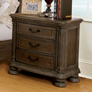 NicBex Nightstand with 3 Drawers,1pc Side Table with Wood Frame,Bedside Table for Bedroom,Living Room - 1 of 4