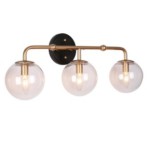 LNC Cllenqy Matte Gold Modern/Contemporary Vanity  Lights,Clear Glass/Opal Glass, 1 Light/ 3 Light - 1 of 4