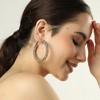 SOHI Women's Blue Frosted Hoop Earrings - 3 of 3