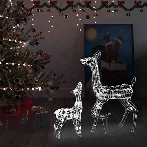 Aghana Digitals Acrylic Reindeer Family Decor with 160 LED Cold White Lights, 8 Modes, 16.4' Cable - 1 of 4
