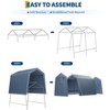 10x10FT Outdoor Storage Shed,Portable Carport with Roll-up Zipper Door and Windows,Waterproof,Storage Sheds for Motorcycle,Firewood,Garden Tools - 3 of 4