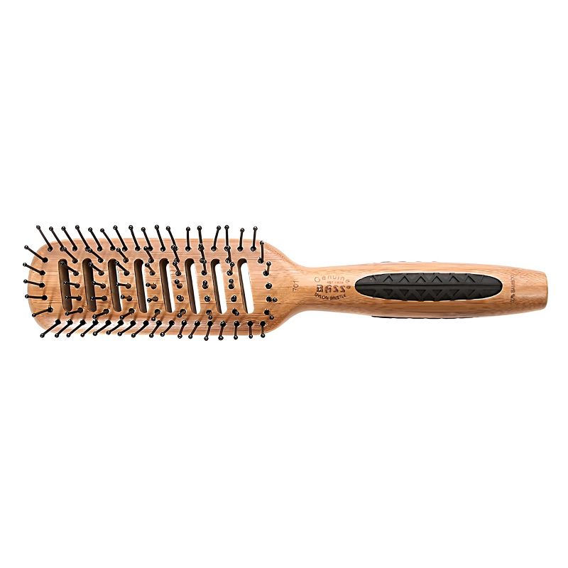 Bass Brushes Style & Detangle Hair Brush Premium Bamboo Handle with Professional Grade Nylon Pin 7 Row Vented, 1 of 6