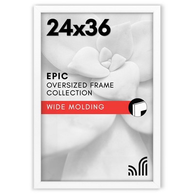 Americanflat 24x36 inch White Poster Frame | Polished Plexiglass. Hanging Hardware Included!