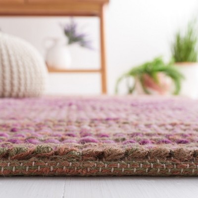 Handmade Purple and Multi Wool Square Area Rug