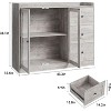 43 Inch Coffee Bar Cabinet, Adjustable Shelves, 3 Drawers, Modern Compact Storage for Kitchen and Dining Room, Grey - 2 of 4