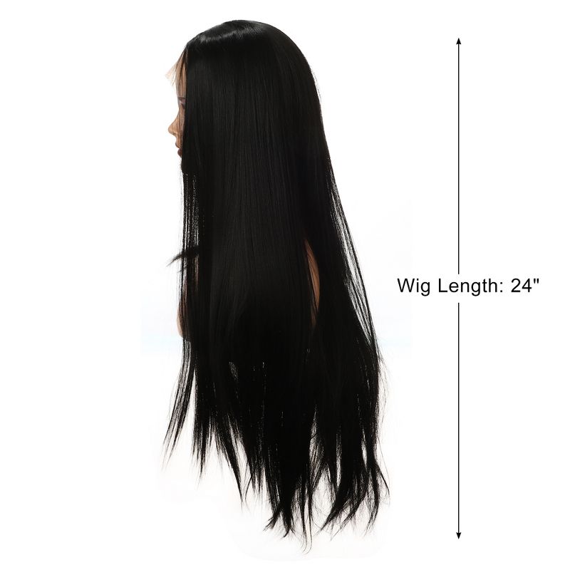Unique Bargains Long Straight Hair Lace Front Wigs for Women with Wig Cap 24" 21" - 23" 1PC, 2 of 7