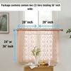 HLC.ME Isabella Floral Rod Pocket Lace Semi Sheer Voile Short Cafe Tiers for Small Windows - 2 of 4