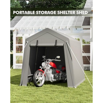 Carport Storage Shed,Portable Garage with Roll-up Zipper Door,Heavy Duty Waterproof Tarp,Storage for Motorcycle,Bike, Firewood,Garden Tools