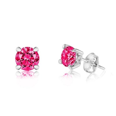 Chanteur Hypoallergenic Kids Jewelry Accessories July CZ White Gold Palladium Plating Stud Earrings Surgical Titanium Posts