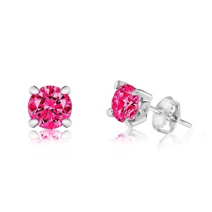 Chanteur Hypoallergenic Kids Jewelry Accessories July CZ White Gold Palladium Plating Stud Earrings Surgical Titanium Posts - 1 of 1