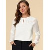 INSPIRE CHIC Women's Chiffon Semi Sheer Keyhole Neck Elegant Work Blouse - 2 of 4