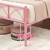 Twin Bed Frame with Headboard, 12.2" H Metal Platform Bed Frame for Kids, Heavy Duty Steel Slat Pink Twin Size Bed Frame, No Box Spring Needed - 4 of 4