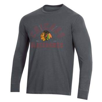 NHL Chicago Blackhawks Men's Charcoal Long Sleeve T-Shirt
