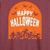 Women's - Disney - Happy Halloween Tombstone Lightweight French Terry Wide Neck Long Sleeve Graphic Shirt - 2 of 4