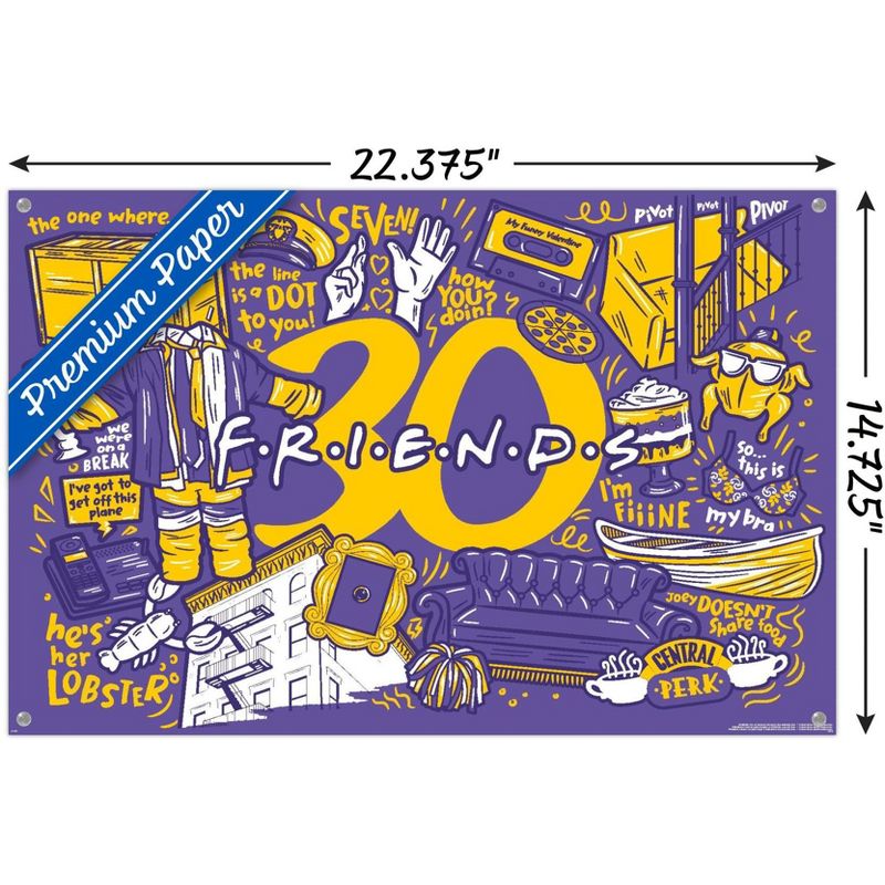 Trends International Friends 30th - Purple Unframed Wall Poster Prints, 3 of 7