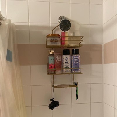 iDESIGN Vine Bathroom Shower Caddy Bronze