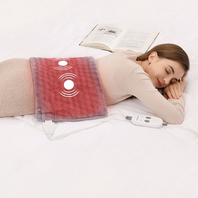 COZONY Weighted Heating Pad with Soothing Vibration, 3 Warmth Levels & 3 Massage Modes, Auto Timer, Portable