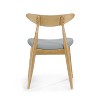 Gulches Set of 2 Retro Rubberwood Dining Chairs - Ergonomic Curved Back with Plush Cushions, Beige+Natural Finish, 300 lbs Capacity - 3 of 4
