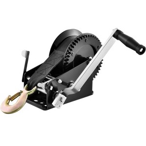 VEVOR Hand Winch, 3500 lbs Pulling Capacity, Boat Trailer Winch Heavy Duty Rope Crank with 33 ft Polyester Strap and Two-Way Ratchet - 1 of 4