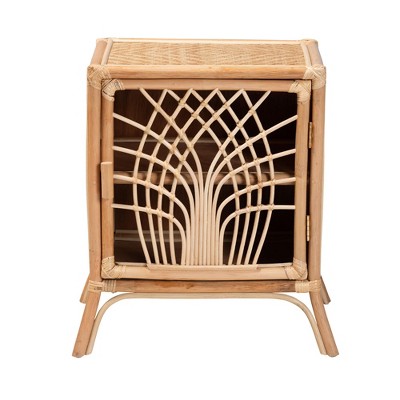 Danna Natural Brown Rattan Bohemian Night Table