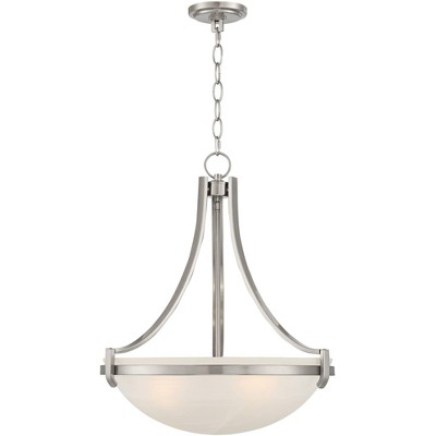 Sleek Brushed Nickel 4-Light Pendant with Frosted Glass Shade