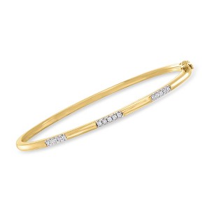 Ross-Simons 0.20 ct. t.w. Diamond Bangle Bracelet in 18kt Gold Over Sterling - 1 of 4