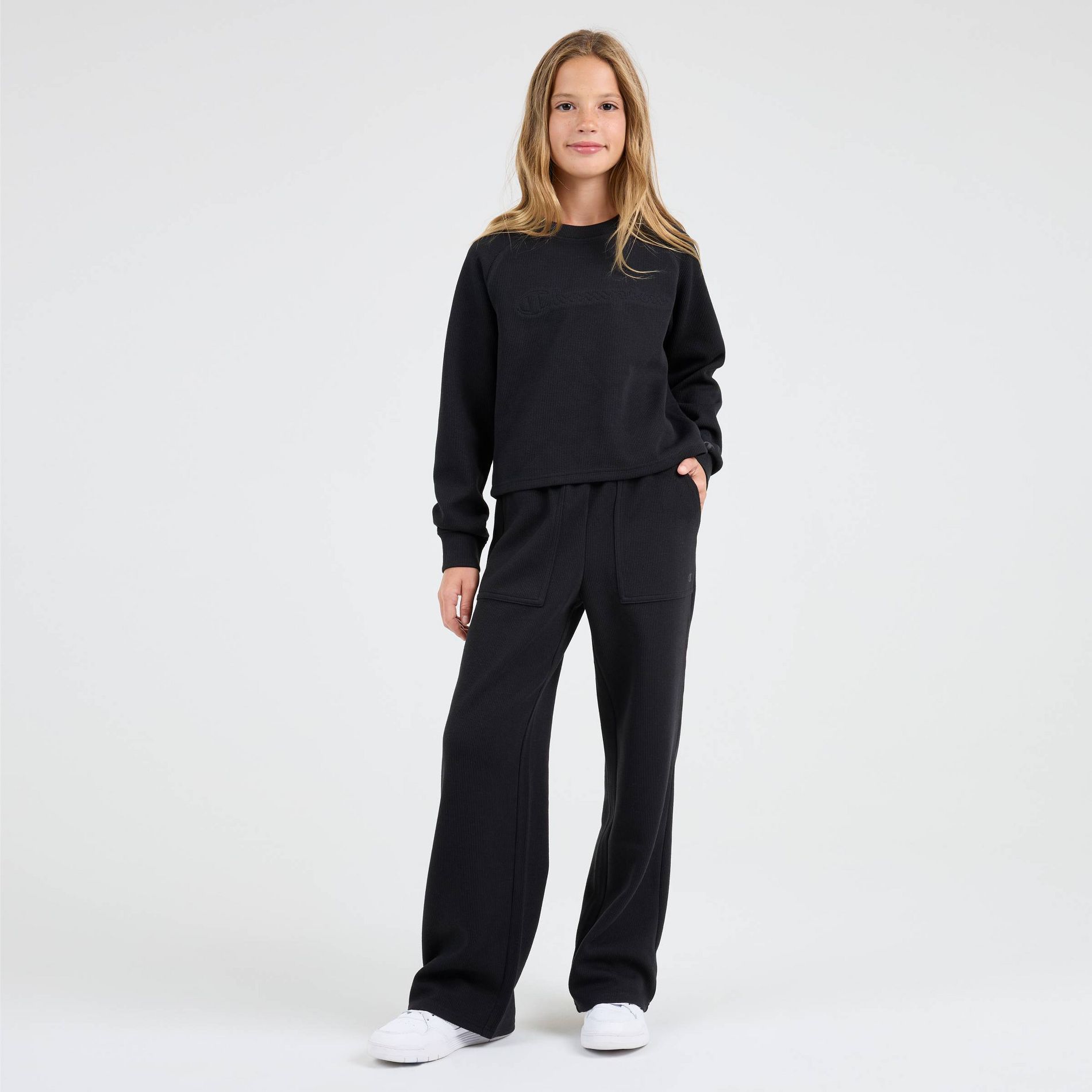 Champion Girls' Wide Leg Ribbed Pants