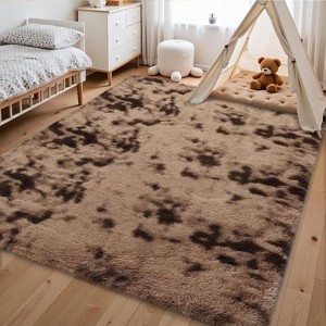 Acekool Ultra Soft Shaggy Rug, Non-Slip Plush Indoor Carpet, Tie-Dye & Solid Colors for Living Room, Bedroom – Multiple Sizes - 1 of 4
