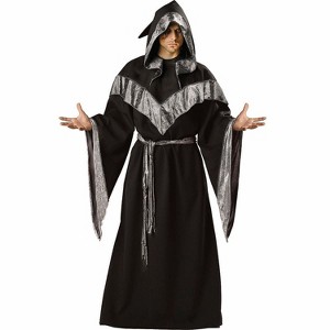 Fun World Men's Dark Sorcerer Halloween Costume Robe - Black One Size - 1 of 1