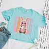 Easter Bunny Disco Ball - Women's Boxy Crop Top Graphic T-Shirt - 2 of 4