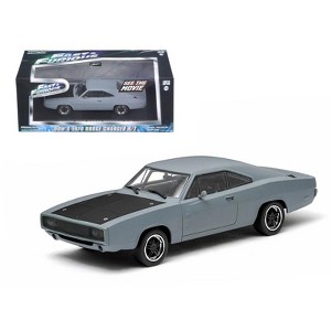 Dom's 1970 Dodge Charger R/T Primered Grey Fast and Furious" Movie (2009) 1/43 Diecast Car Model by Greenlight" - 1 of 3