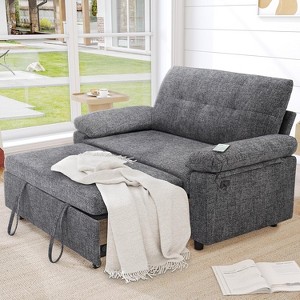 Vipbear 3-in-1 Convertible Sofa Bed, Pull Out Sleeper Sofa with USB Charging Station & Adjustable Backrest - 1 of 4