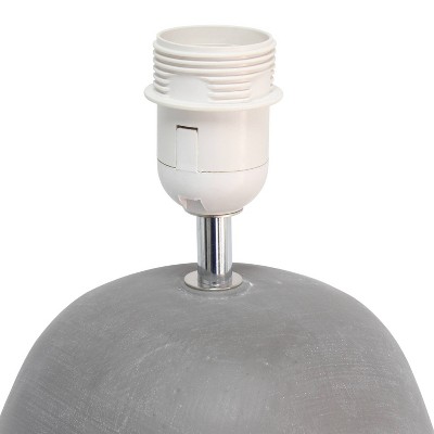 Gray Concrete Table Lamp with Fabric Shade