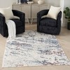Nourison Motion Modern Brush Indoor Area Rug Ivory Blue 5'3" x 7' - 2 of 4
