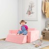 Costway Kids Modular Play Sofa 8 PCS with Detachable Cover for Playroom & Bedroom Indoor Pink/Grey - 2 of 4