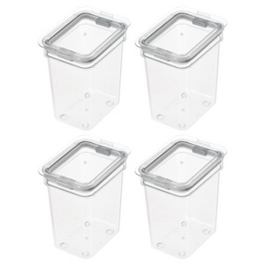 iDesign Small Food Storage Bin with Airtight Lid - Set of 4 - Clear - 1 of 4