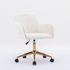 Modern Velvet Swivel Desk Chair, Height Adjustable 360 Degree Swivel Office Chair With Metal Legs, Upholstered Makeup Vanity Armchair With Back - 2 of 4