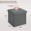 VECELO 46"/30"/15"/11.8" Folding Storage Ottoman Bench, Storage Chest, Linen Fabric Foot Rest Stool, Storage Footstools, Folding Storage Ottoman - 2 of 4