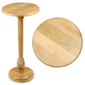 JONATHAN Y Leopold 24.5" Cottage Designer Mango Wood Pedestal Round Drink Table & Decorative End Table - 1 of 4