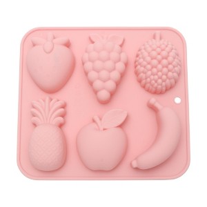 Unique Bargains Candy Mould 6-Cavity Fruit Candy Mould Durian Grape Strawberry Banana Apples PineApples Hand Wash 6.34"x5.79"x1.06" 1 Pc - 1 of 4