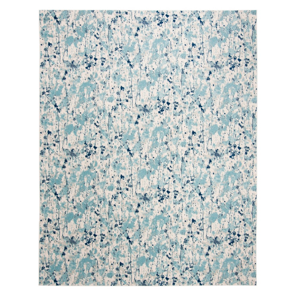 9'x12' Splatter Loomed Area Rug Ivory/Blue - Safavieh