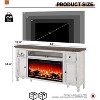 AMERLIFE 68" Farmhouse Fireplace TV Stand with 7 Color Electric Fireplace, Solid Wood Media Entertainment Center for 78" TVs, White and Brown - 2 of 4