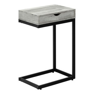 FONTOI C-shaped Side Table with Storage Drawer, Bedside Table, Snack Stand for Living Room, Bedroom, Grey, 10.25"*24.5"*15.75" - 1 of 4