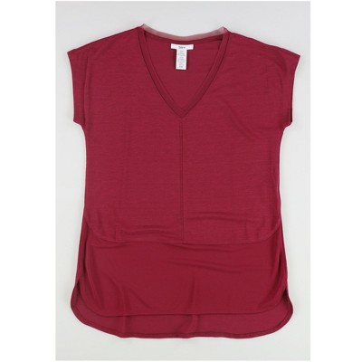 bar III Womens Mixed Media Knit Blouse